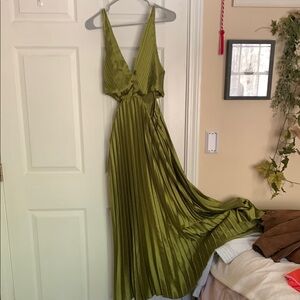 Green summer cocktail dress